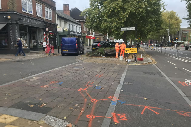 Preparatory work is already taking place at the Devonshire Road junction