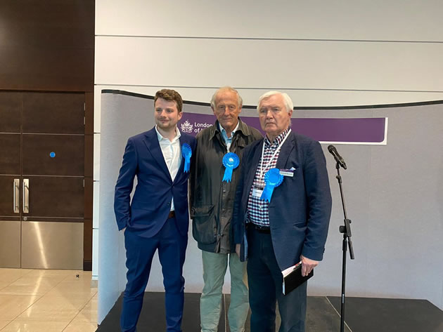 John Todd (centre) with fellow councillors before social distancing