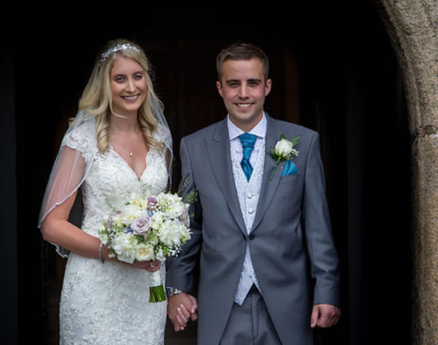 One of the few photos April and Dom Cromwell have of their wedding