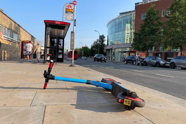 Claim made that e-scooters present a trip hazard for the disabled