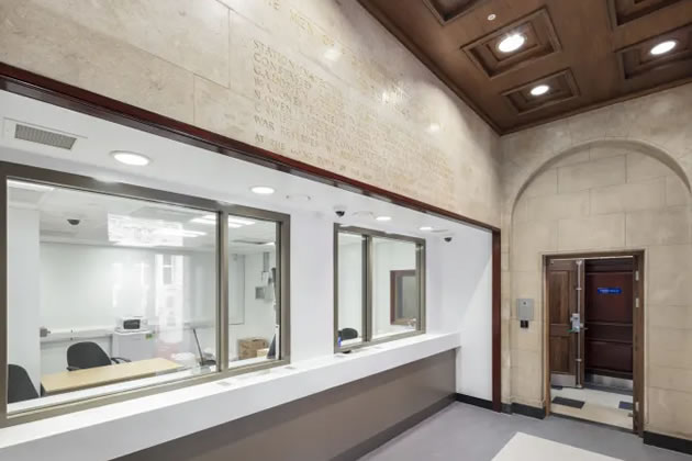 The front desk at Hammersmith Police Station 