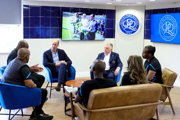 Prince William learns about the club's initiatives from staff